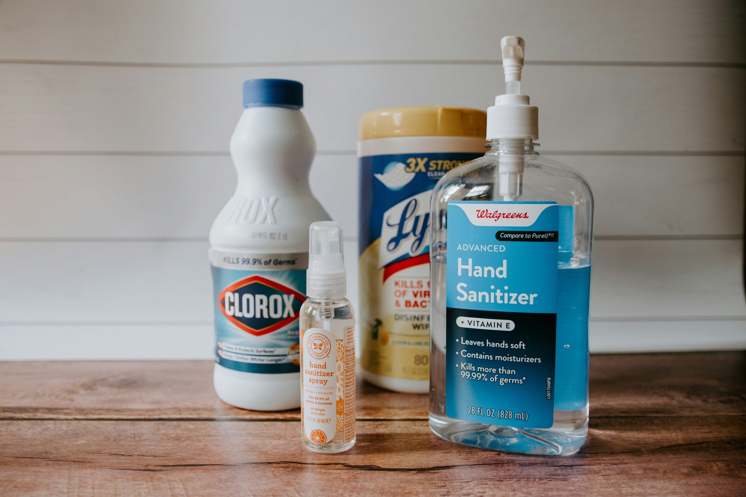 Cleaning, sanitizing, and disinfecting supplies.